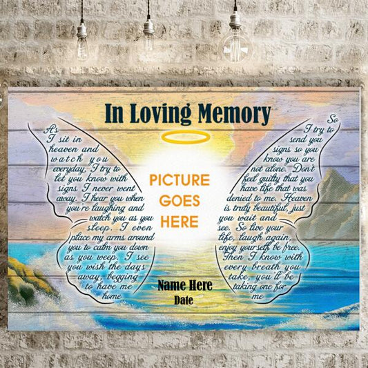 Memorial Landscape Canvass In Loving Memory Butterfly Wings Canvas Memorial Gift M403