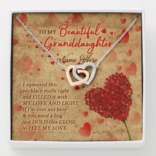 Personalized Family Interlocking Heart Necklace To My Beautiful Gift For Granddaughter Custom Family Gift F37