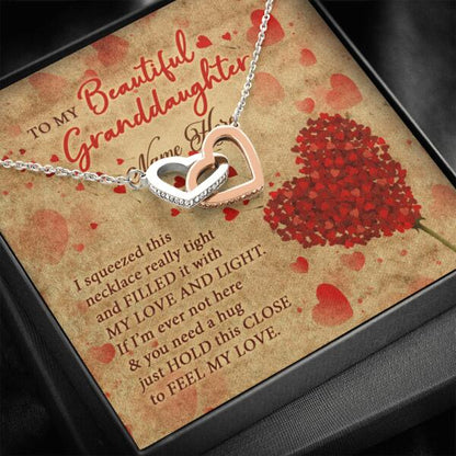 Personalized Family Interlocking Heart Necklace To My Beautiful Gift For Granddaughter Custom Family Gift F37