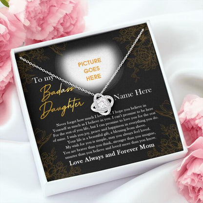 Personalized Family Love Knot Necklace Message Card Love Always And Forever Mom Gift For Daughter Custom Family Gift F38