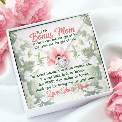 Personalized Family Mom Love Knot Necklace Message Card You Didn't Give Me The Gift Of Life Gift For Your Bonus Mom Custom Family Gift F41