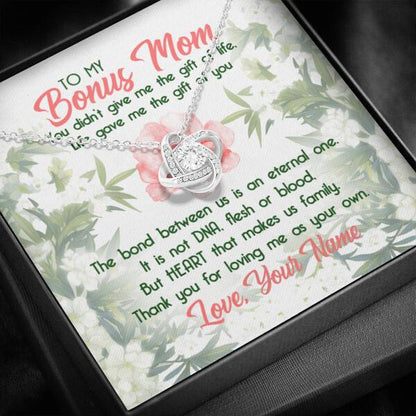 Personalized Family Mom Love Knot Necklace Message Card You Didn't Give Me The Gift Of Life Gift For Your Bonus Mom Custom Family Gift F41