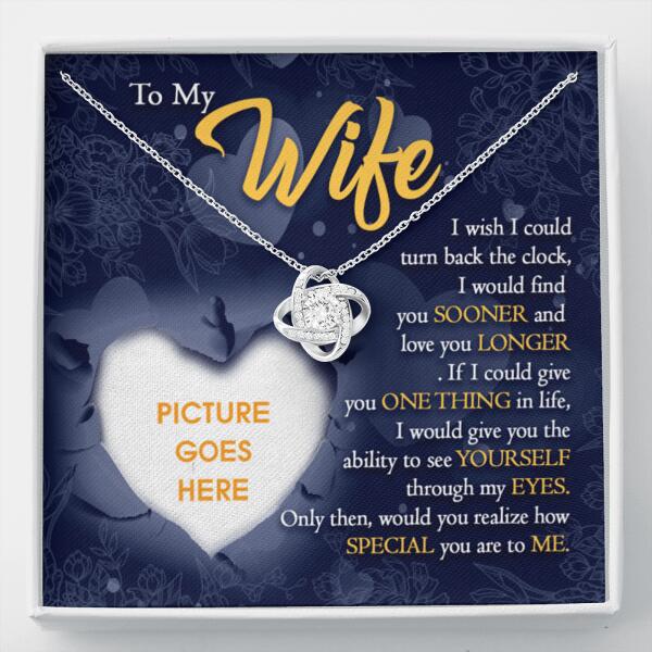 Personalized Family Wife Love Knot Necklace Message Card I Wish I Could Gift For Your Wife Custom Family Gift F42