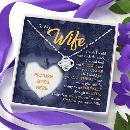 Personalized Family Wife Love Knot Necklace Message Card I Wish I Could Gift For Your Wife Custom Family Gift F42