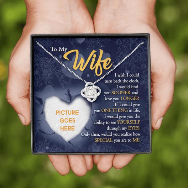 Personalized Family Wife Love Knot Necklace Message Card I Wish I Could Gift For Your Wife Custom Family Gift F42