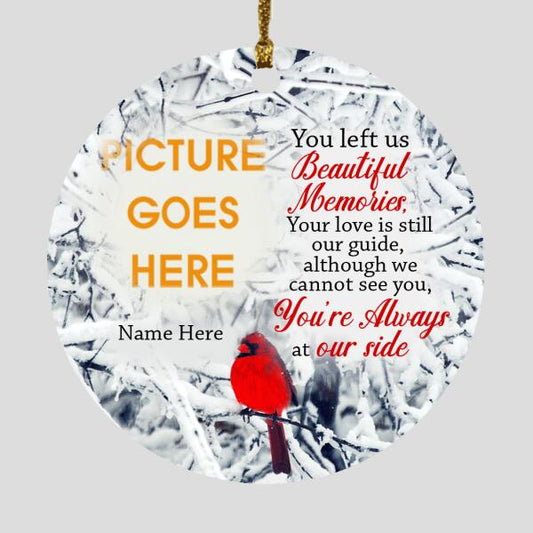 Custom Memorial Ornament For Lost Loved One Beautiful Memories Christmas Ornament White M388