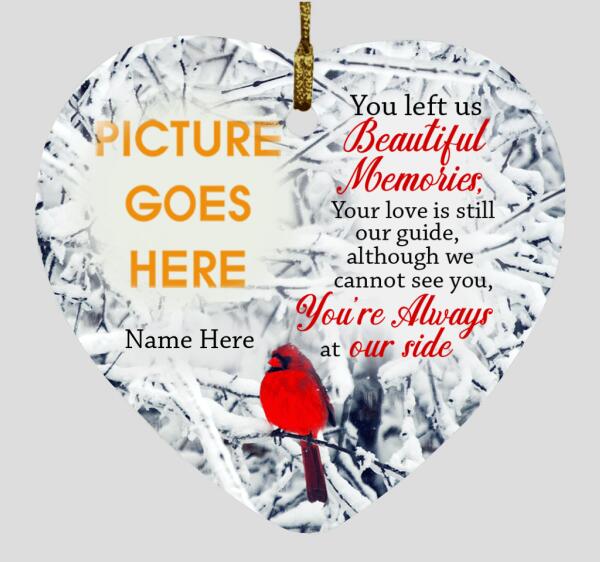 Custom Memorial Ornament For Lost Loved One Beautiful Memories Christmas Ornament White M388