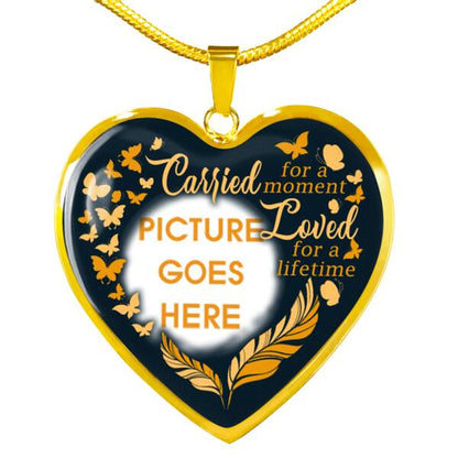 Personalized Memorial Heart Necklace Carried For A Moment For Mom Dad Grandma Daughter Son Custom Memorial Gift M417