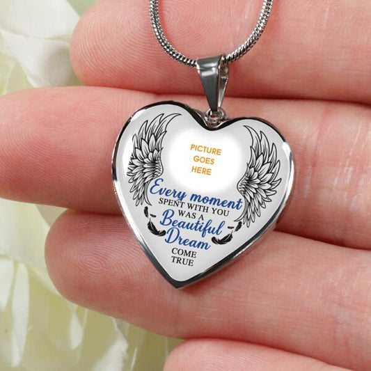 Personalized Memorial Heart Necklace Every Moment Spent With You For Mom Dad Grandma Daughter Son Custom Memorial Gift M415