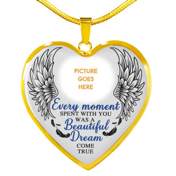 Personalized Memorial Heart Necklace Every Moment Spent With You For Mom Dad Grandma Daughter Son Custom Memorial Gift M415