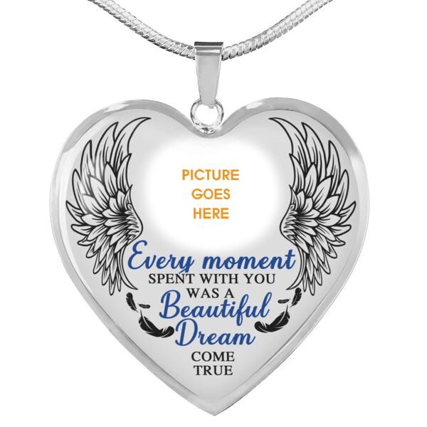 Personalized Memorial Heart Necklace Every Moment Spent With You For Mom Dad Grandma Daughter Son Custom Memorial Gift M415