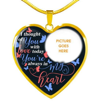 Personalized Memorial Heart Necklace I Thought Of You For Mom Dad Grandma Daughter Son Custom Memorial Gift M414