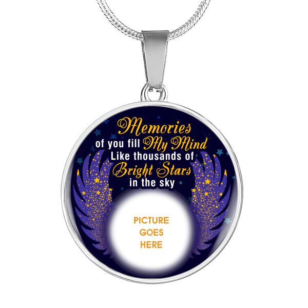 Personalized Memorial Circle Necklace Memories Of You Fill My Mind For Mom Dad Grandma Daughter Son Custom Memorial Gift M422