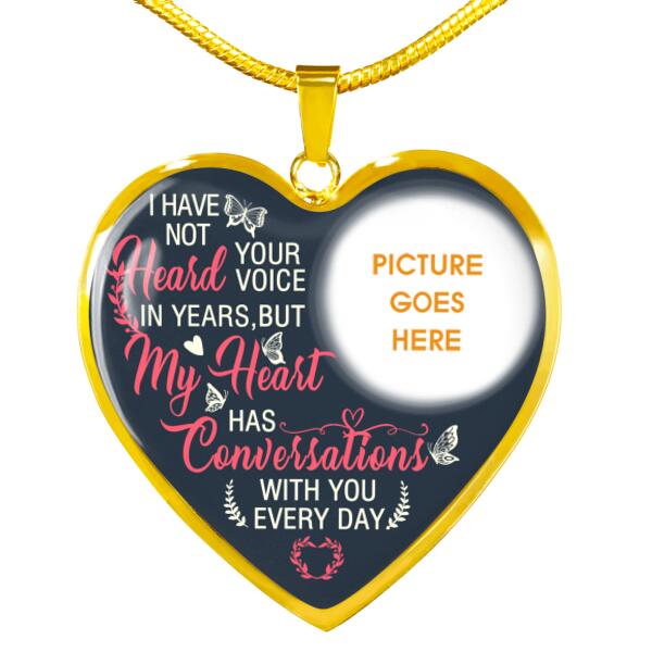 Personalized Memorial Heart Necklace I Have Not Heard Your Voice For Mom Dad Grandma Daughter Son Custom Memorial Gift M421