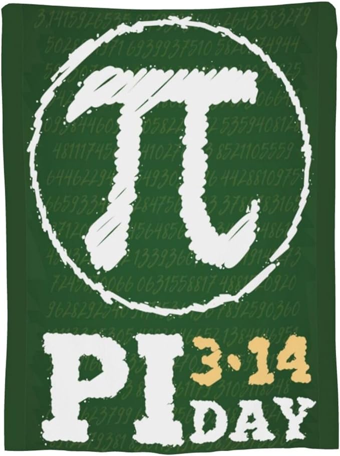 Pi Blanket Pi Day 314 Mathematic Number Pattern Blanket Green White