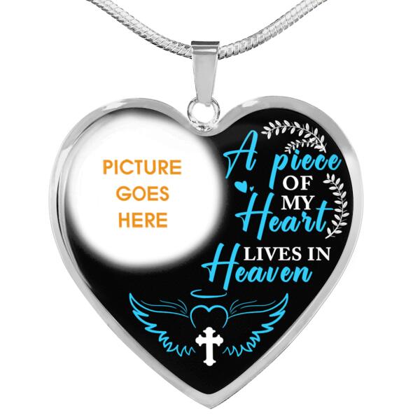 Personalized Memorial Heart Necklace A Piece Of My Heart For Mom Dad Grandma Daughter Son Custom Memorial Gift M430