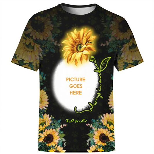 Personalized Memorial Shirt Always In Our Hearts Sunflowers For Pet Custom Memorial Gift M304