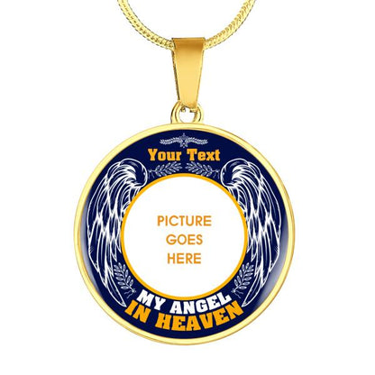 Personalized Memorial Circle Necklace My Angel In Heaven For Mom Dad Grandma Daughter Son Custom Memorial Gift M433