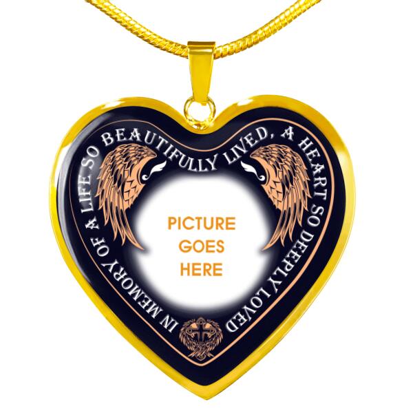 Personalized Memorial Heart Necklace In Loving Memory Of A Life For Mom Dad Grandma Daughter Son Custom Memorial Gift M441