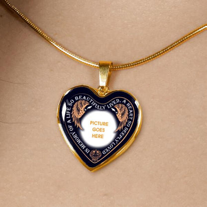 Personalized Memorial Heart Necklace In Loving Memory Of A Life For Mom Dad Grandma Daughter Son Custom Memorial Gift M441