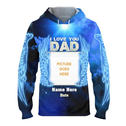 Personalized Memorial Hoodie I Love You My Dad In Heaven For Dad Custom Memorial Gift M439