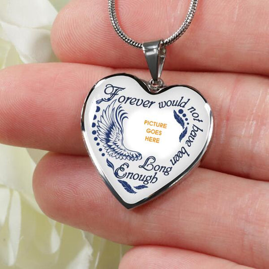 Personalized Memorial Heart Necklace Forever Would Not Have Been For Mom Dad Grandma Daughter Son Custom Memorial Gift M444