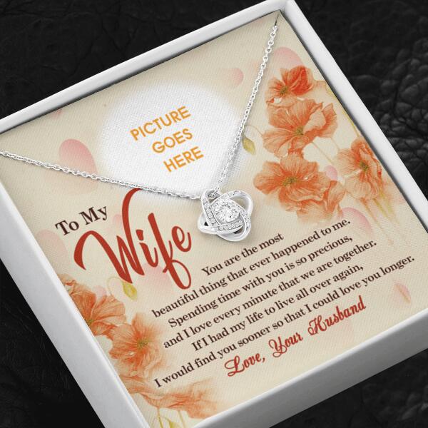 Personalized Valentine Wife Love Knot Necklace To My Wife Gift For Your Wife Custom Family Gift F45