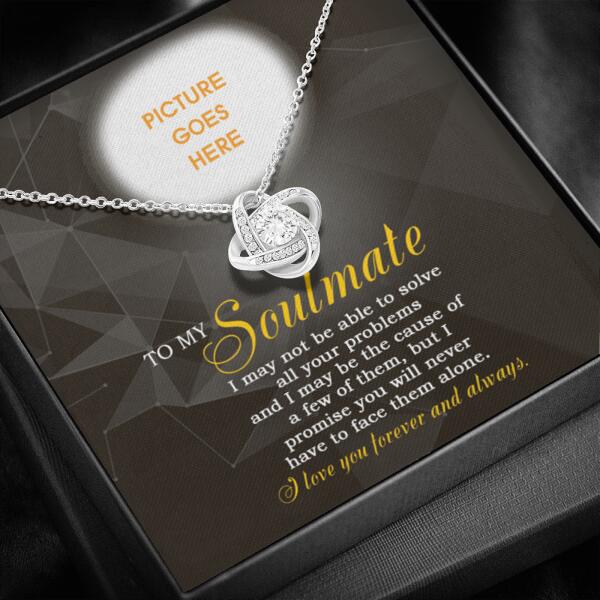 Personalized Valentine Wife Love Knot Necklace To My Soulmate Gift For Wife Girlfriend Custom Family Gift F47