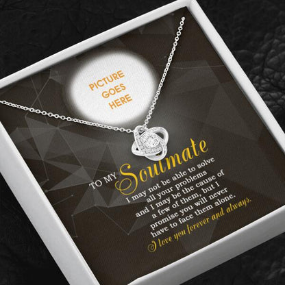 Personalized Valentine Wife Love Knot Necklace To My Soulmate Gift For Wife Girlfriend Custom Family Gift F47