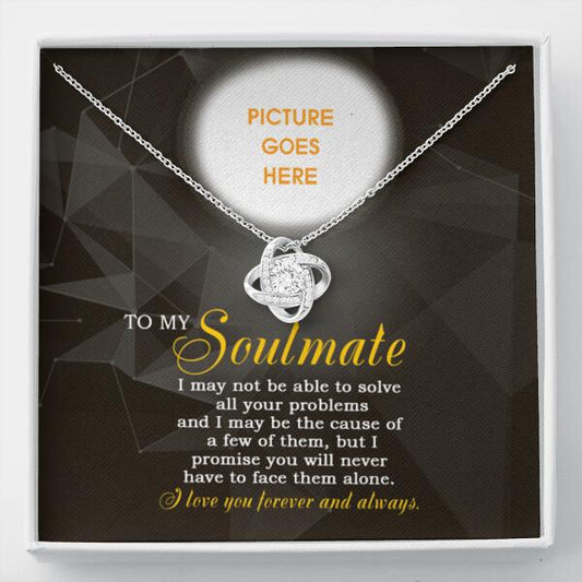 Personalized Valentine Wife Love Knot Necklace To My Soulmate Gift For Wife Girlfriend Custom Family Gift F47