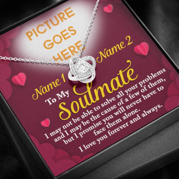 Personalized Valentine Wife Love Knot Necklace To My Soulmate Gift For Wife Girlfriend Custom Family Gift F51