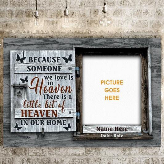 Memorial Landscape Canvas A Little Bit Of Heaven In Home For Dad Mom Custom Memorial Gift M423