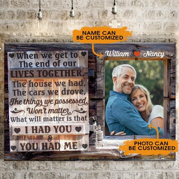 Personalized Couple Landscape Canvas When We Get To The End For Wife Husband Custom Family Gift F50