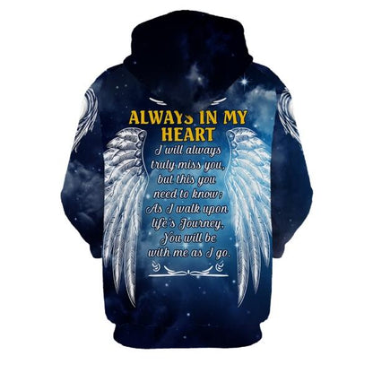 Personalized Memorial Hoodie In My Heart You Remain For Mom, Dad, Grandpa, Son, Daughter Custom Memorial Gift M457