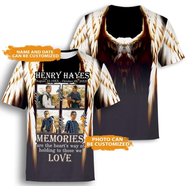 Personalized Memorial Shirt Memories Are The Heart's Way For Mom, Dad, Grandpa, Son, Daughter Custom Memorial Gift M458