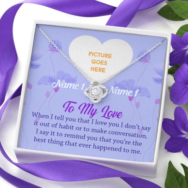 Personalized Valentine Wife Love Knot Necklace To My Love Gift For Wife Girlfriend Custom Family Gift F46