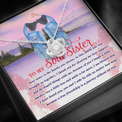 Personalized Friend Love Knot Necklace Message Card To My Soul Sister Gift For Besties Custom Gift F53