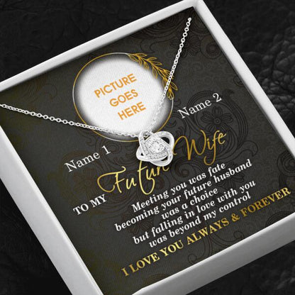 Personalized Valentine Girlfriend Love Knot Necklace To My Future Wife Gift For Girlfriend Custom Family Gift F54