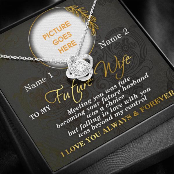 Personalized Valentine Girlfriend Love Knot Necklace To My Future Wife Gift For Girlfriend Custom Family Gift F54