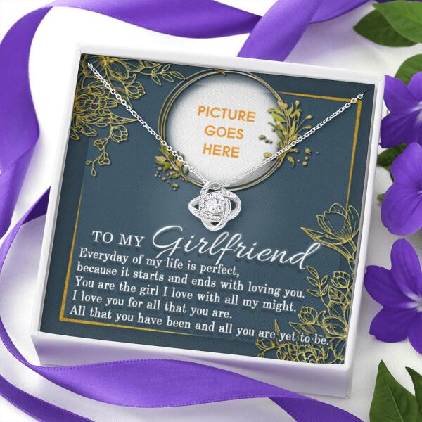 Personalized Valentine Girlfriend Love Knot Necklace To My Girlfriend Gift For Girlfriend Custom Family Gift F55
