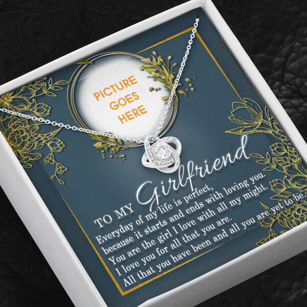 Personalized Valentine Girlfriend Love Knot Necklace To My Girlfriend Gift For Girlfriend Custom Family Gift F55