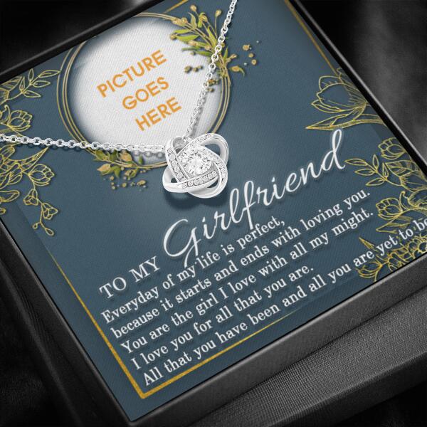 Personalized Valentine Girlfriend Love Knot Necklace To My Girlfriend Gift For Girlfriend Custom Family Gift F55