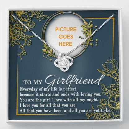 Personalized Valentine Girlfriend Love Knot Necklace To My Girlfriend Gift For Girlfriend Custom Family Gift F55