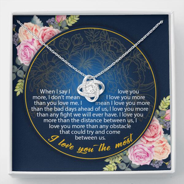 Valentine Wife Love Knot Necklace I Love You The Most Gift For Wife Girlfriend Family Gift F57