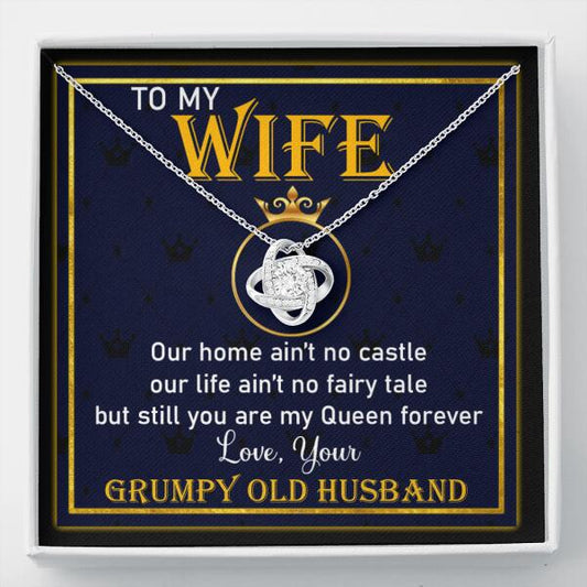 Personalized Valentine Wife Love Knot Necklace Our Home Ain't No Castle Gift For Wife Custom Family Gift F56
