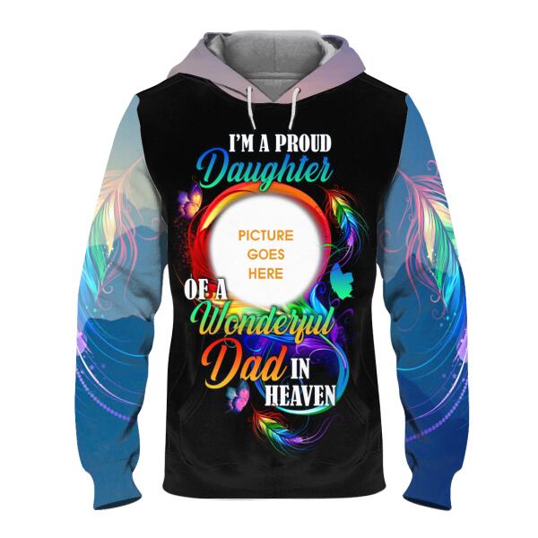 Personalized Memorial Hoodie I'm A Proud Daughter Of A Wonderful Dad For Dad Custom Memorial Gift M462