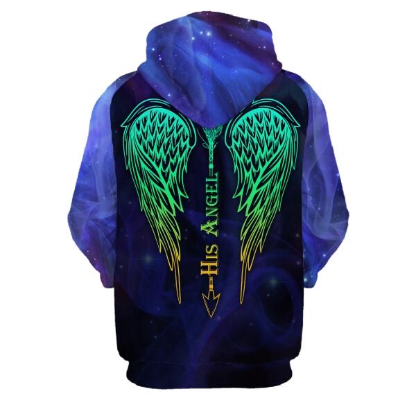 Personalized Hoodie His Angel Angel Wings For Her Wife Custom Gift F60B