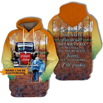 Personalized Couple Hoodie Our Home Ain't No Castle For Wife Husband Custom Gift F63