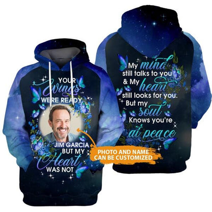 Personalized Memorial Hoodie Your Wings Were Ready For Mom, Dad, Grandpa, Son, Daughter Custom Memorial Gift M465