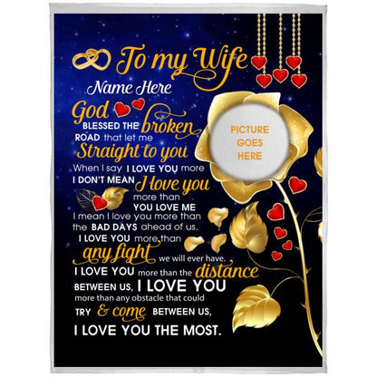 Personalized Couple Wife Blanket With Pictures To My Wife Gift For Wife Custom Family Gift F68